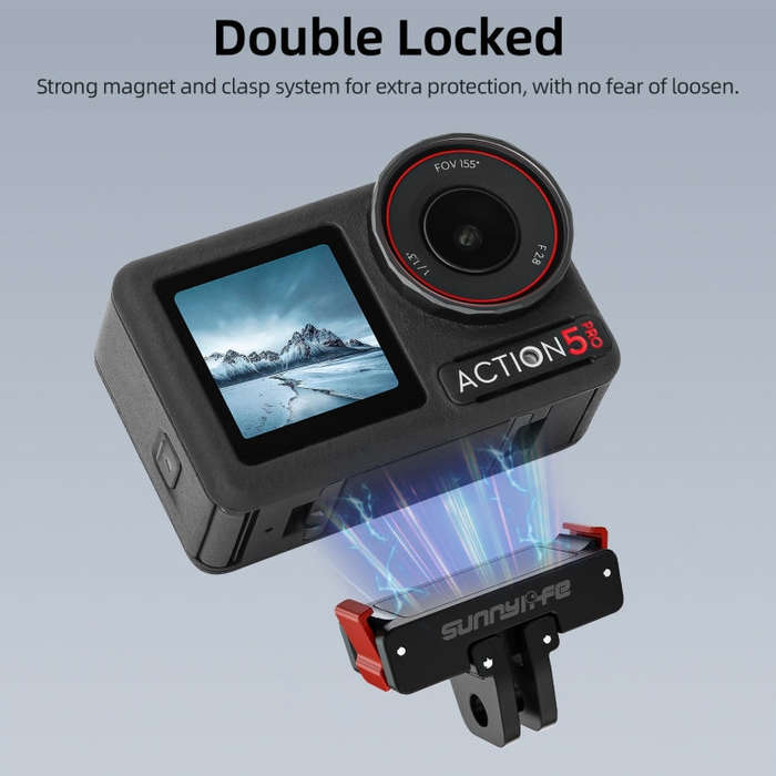 For DJI Osmo 360 / Action 5 Pro / 4 / 3 Sunnylife Foldable Magnetic Quick Release Mount Action Ca...