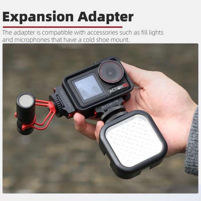 For DJI Osmo 360 / Action 5 Pro / 4 / 3 Sunnylife Magnetic Quick-Release Cold Shoe Adapter Action...