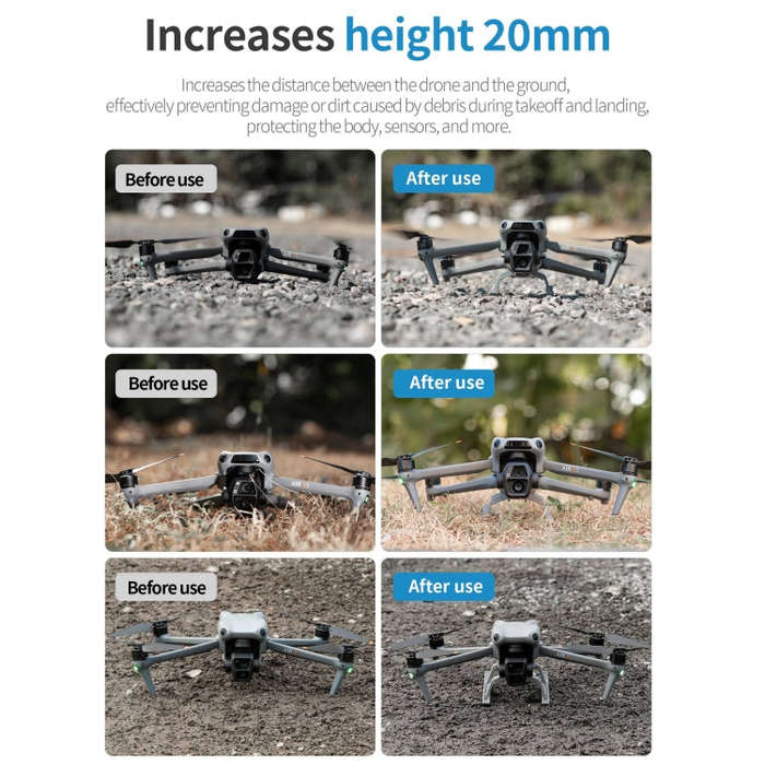 For DJI Air 3S / 3 STARTRC Folding Anti-fall Anti-dirt Heightened Landing Gear Training Rack (Grey)