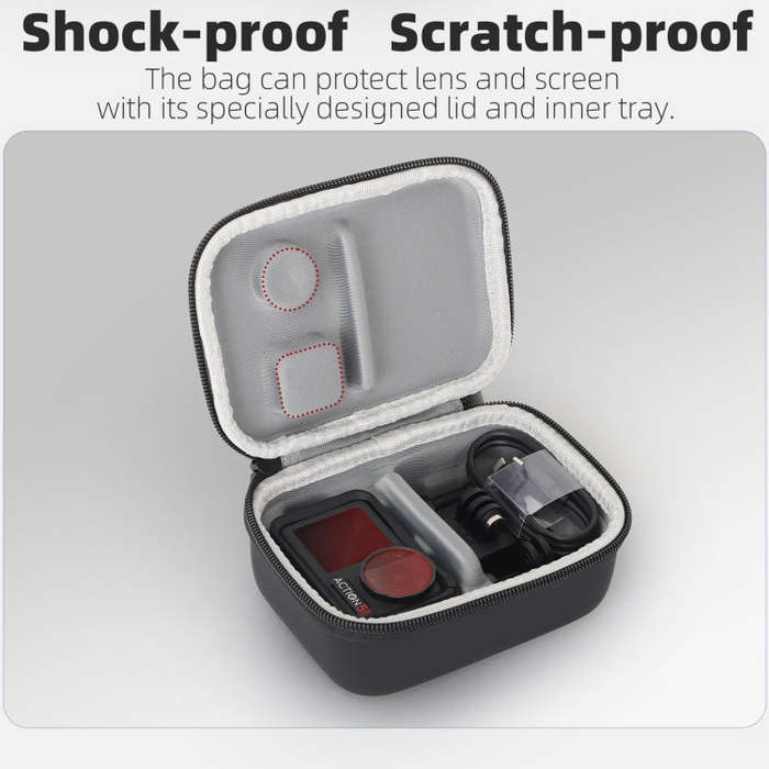 For DJI Osmo Action 5 Pro / 4 / 3 Sunnylife Portable Carrying Case Mini Standard Combo Bag (Black)