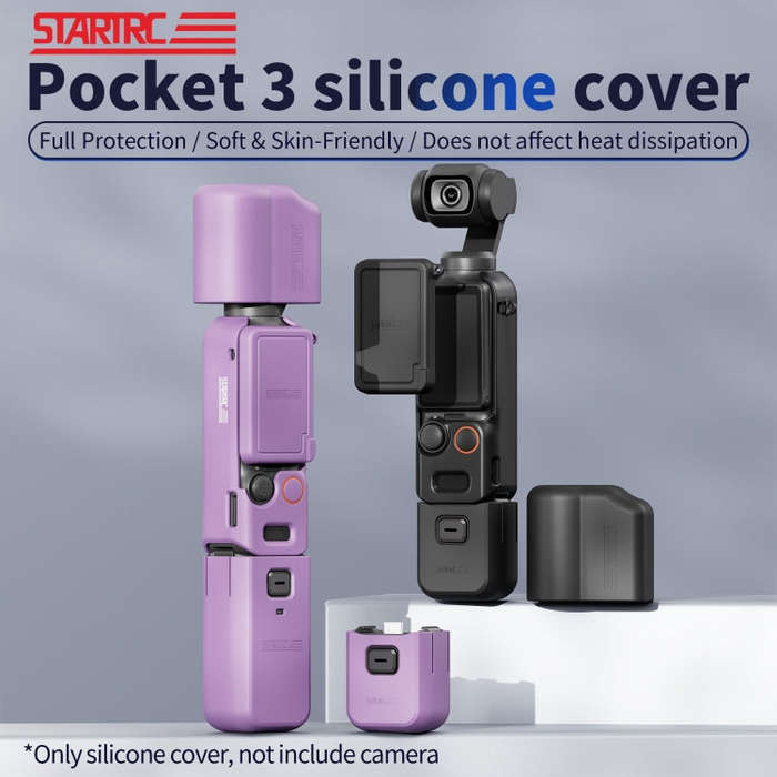 For DJI OSMO Pocket 3 STARTRC 5 in 1 Body Lens Handle Screen Silicone TPU Case (Black)