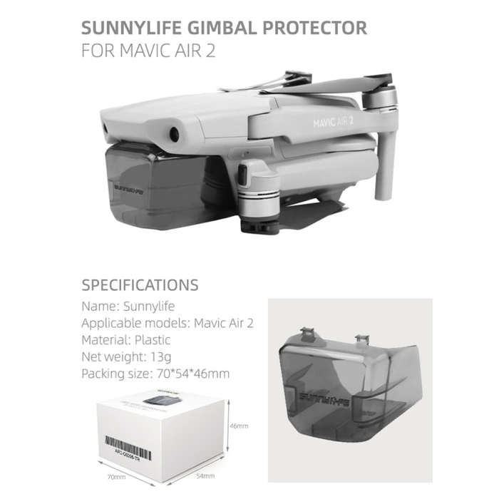Sunnylife For DJI Mavic Air 2 Camera Lens Protective Cover Hood (Grey)
