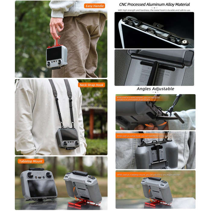 For DJI RC 2 / 1 Sunnylife ZJ764 Controller Handle Waist Support Tabletop Mount Neck Strap Hook H...
