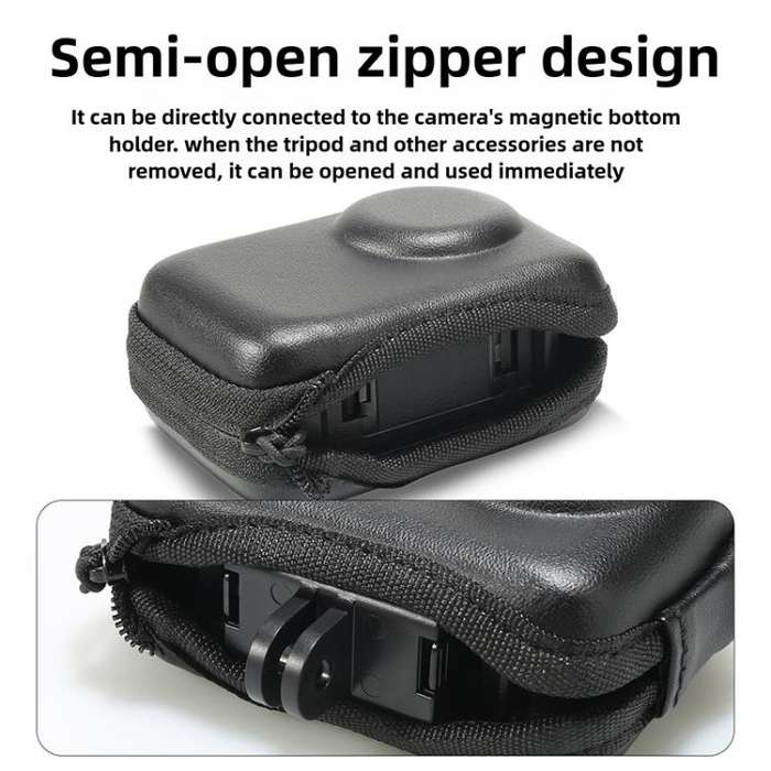 For DJI Osmo Action 5 Pro / 4 / 3 Portable Body Half Coverage Storage Box Bag (Black)