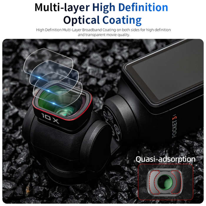 For DJI OSMO Pocket 3 STARTRC 10X Macro Lens Filter (Black)