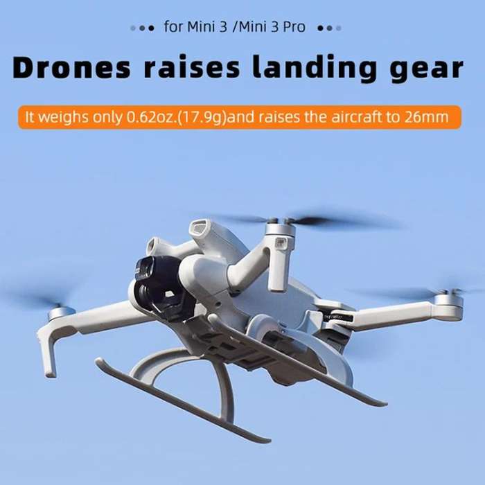 For DJI Mini 3 / 3 Pro BRDRC Folding Heightened Landing Gear Training Rack (Grey)