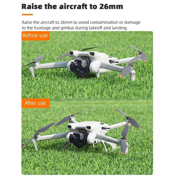 For DJI Mini 3 / 3 Pro BRDRC Folding Heightened Landing Gear Training Rack (Grey)