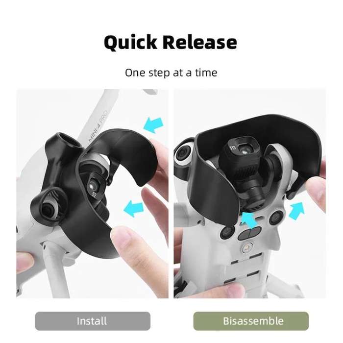 For DJI Mini 4 Pro BRDRC Lens Hood Gimbal Anti-Glare Sunshade Cover (Black)