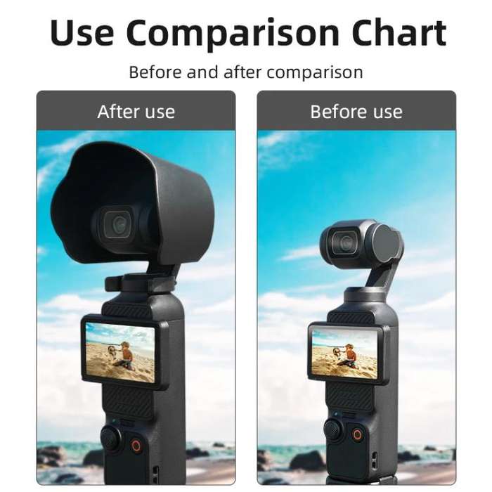 For DJI OSMO Pocket 3 BRDRC Sunshade Lens Protective Cover Hood (Black)
