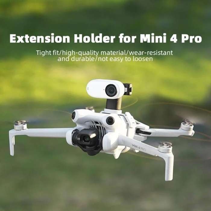For DJI Mini 4 Pro BRDRC Action Camera Holder Bracket Adapter Drone Gimbal Extension Mount (Grey)
