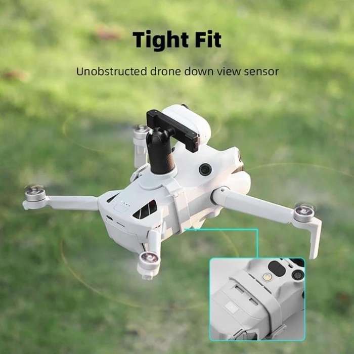 For DJI Mini 4 Pro BRDRC Action Camera Holder Bracket Adapter Drone Gimbal Extension Mount (Grey)