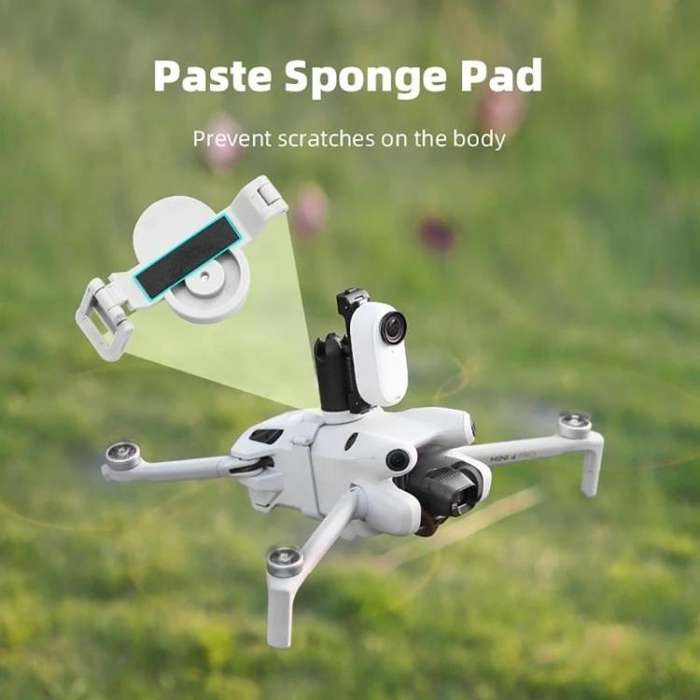 For DJI Mini 4 Pro BRDRC Action Camera Holder Bracket Adapter Drone Gimbal Extension Mount (Grey)