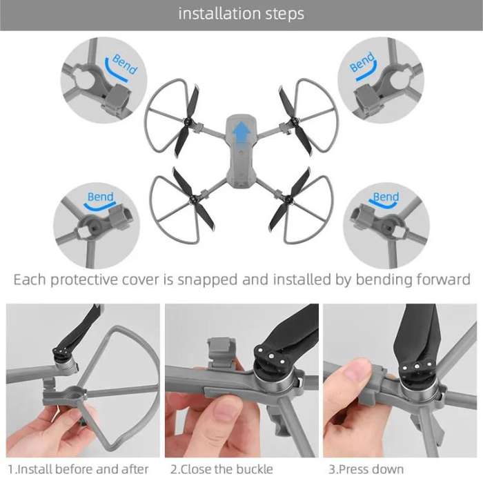 For DJI Mavic Air 2 / Air 2S BRDRC Drone Propeller Protective Guard Anti-collision Ring (Grey)