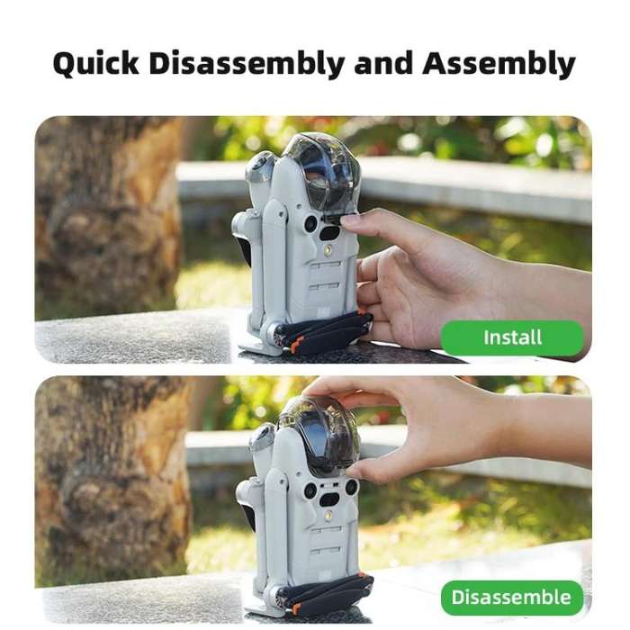 For DJI Mini 4 Pro BRDRC Lens Protective Cover Gimbal Cover (Transparent Black)