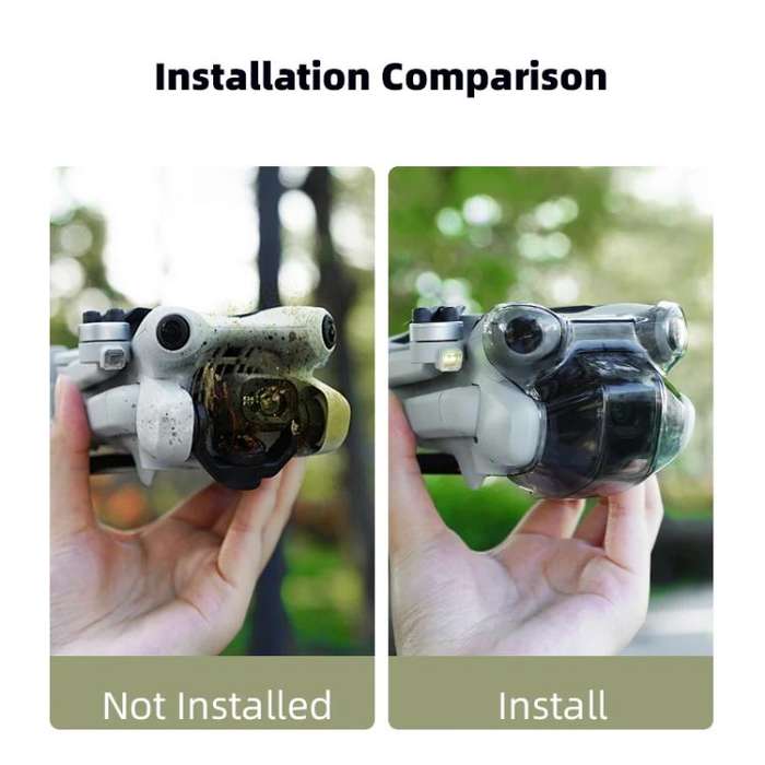 For DJI Mini 4 Pro BRDRC Lens Protective Cover Gimbal Cover (Transparent Black)