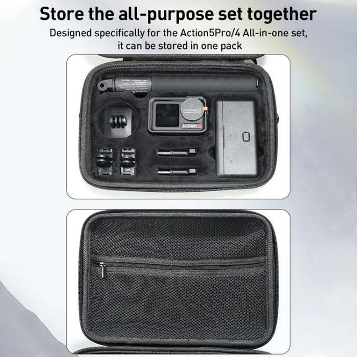 For DJI Osmo Action 5 Pro / 4 / 3 Hand Strap Shoulder Bag Camera and Accessories PU Storage Bag (...