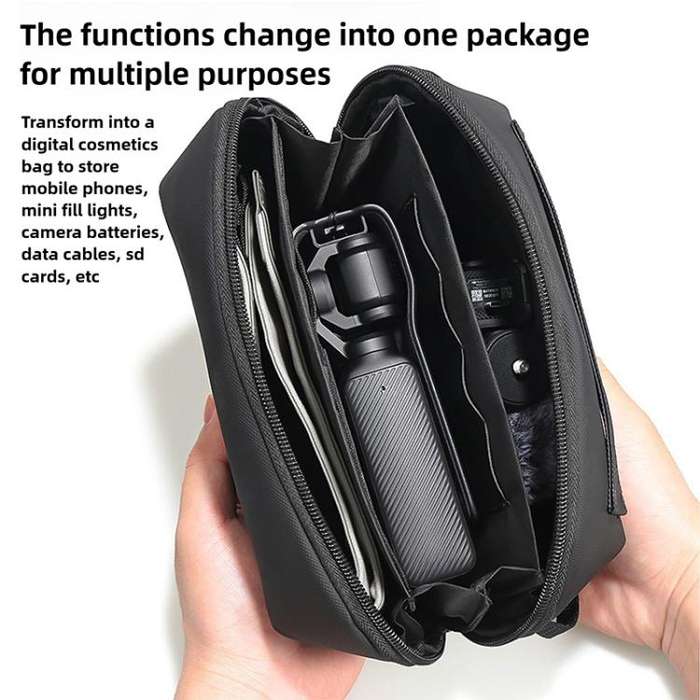 For DJI OSMO Pocket 3 Portable Carrying Case Body Storage Bag with Strap (Black)