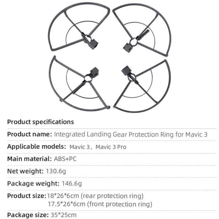 For DJI Mavic 3 / 3 Pro BRDRC Drone Propeller Protective Guard Anti-collision Ring (Grey)