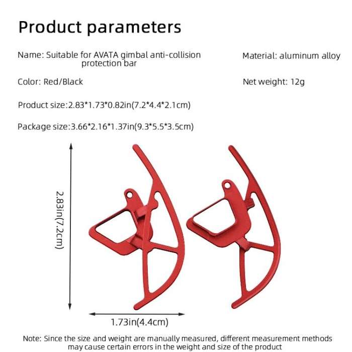 For DJI Avata BRDRC Gimbal Lens Anti-collision Aluminum Alloy Guard Bumper (Red)