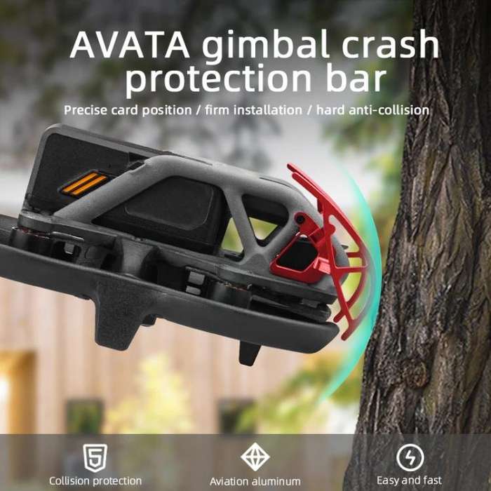 For DJI Avata BRDRC Gimbal Lens Anti-collision Aluminum Alloy Guard Bumper (Red)