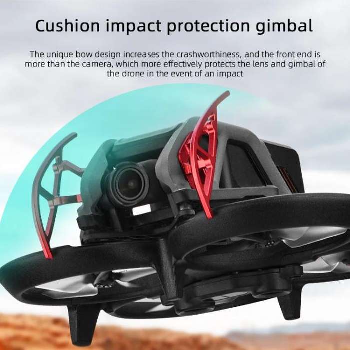 For DJI Avata BRDRC Gimbal Lens Anti-collision Aluminum Alloy Guard Bumper (Red)