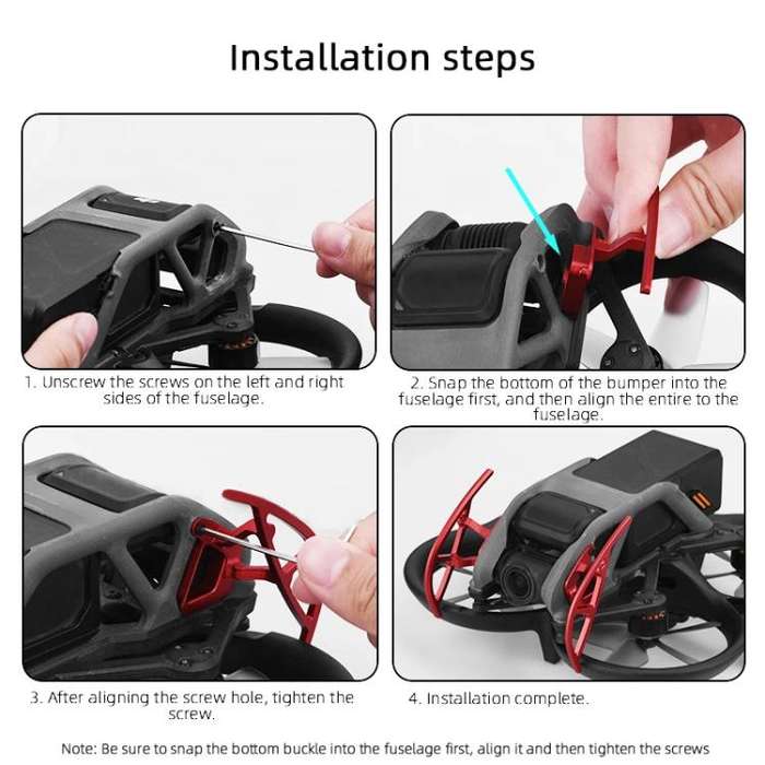 For DJI Avata BRDRC Gimbal Lens Anti-collision Aluminum Alloy Guard Bumper (Red)