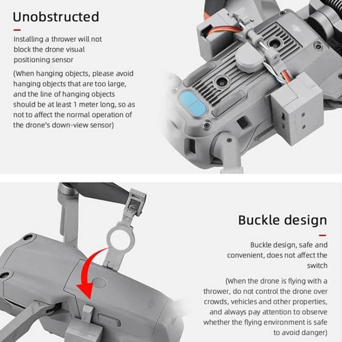 For DJI Mavic Air 2 / Air 2S BRDRC Air-Dropping System Thrower Parabolic (Grey)
