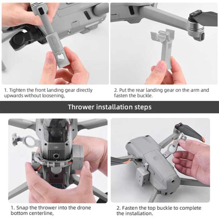 For DJI Mavic Air 2 / Air 2S BRDRC Air-Dropping System Thrower Parabolic (Grey)