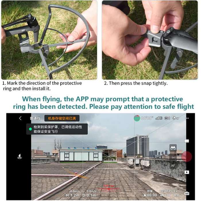 For DJI Mavic 3 / 3 Classic BRDRC Drone Propeller Protective Guard Anti-collision Ring (Grey)