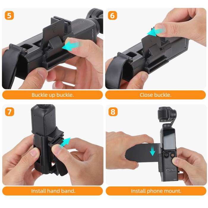 For DJI Osmo Pocket 3 Sunnylife Hand Band Magnetic Expansion Adapter Phone Teleprompter Holder Mo...