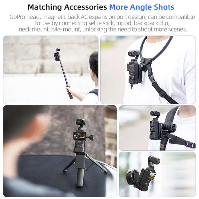 For DJI Osmo Pocket 3 STARTRC Folding Magnetic Mount Base Fixed Bracket (Black)
