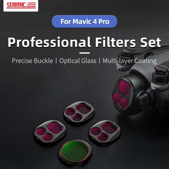 For DJI Mavic 4 Pro STARTRC 4 in 1 CPL ND8 ND32 ND64 Lens Filter Kit