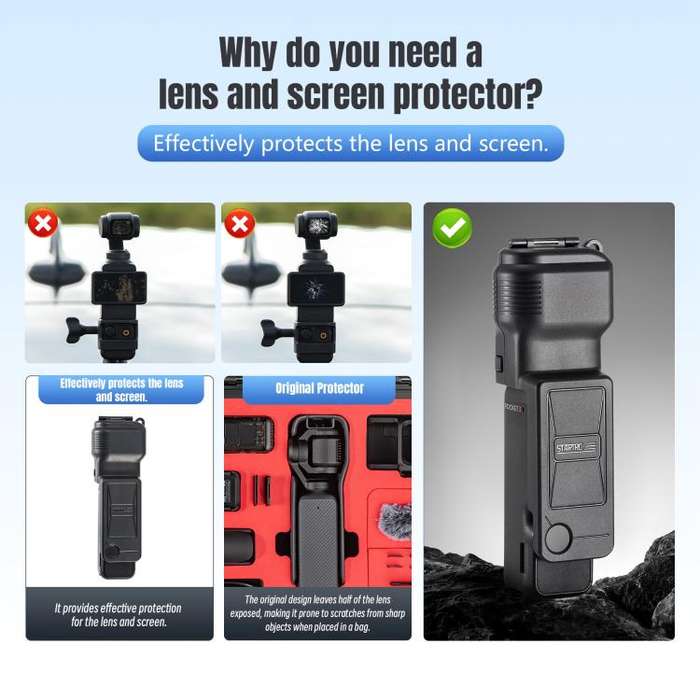 For DJI Osmo Pocket 3 STARTRC Gimbal Protective Cover Camera Lens Protective Case (Black)