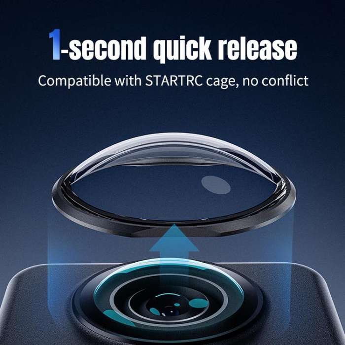 For DJI Osmo 360 STARTRC Lens Guard PC Protective Cover (Black)