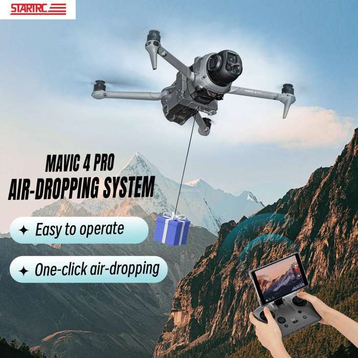 For DJI Mavic 4 Pro STARTRC Air-Dropping System Thrower Parabolic with Expansion Bracket (Black)