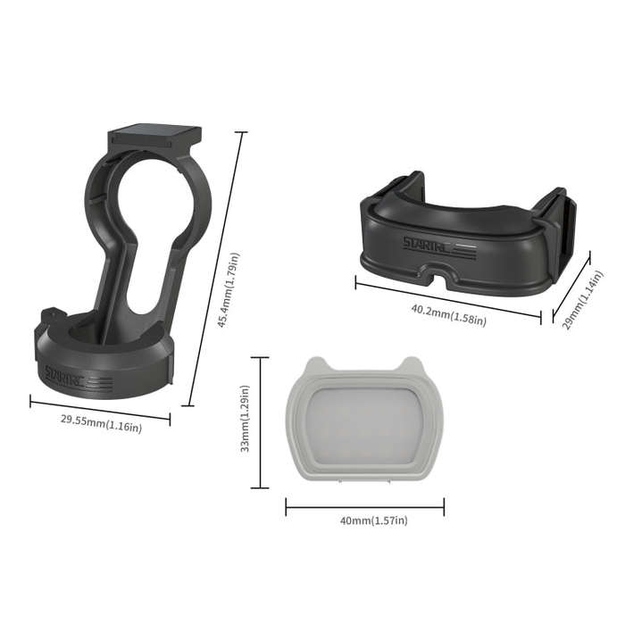 For DJI Pocket 3 STARTRC Cat-ears Magnetic Fill Light  with Holder Clip Kit (Grey)