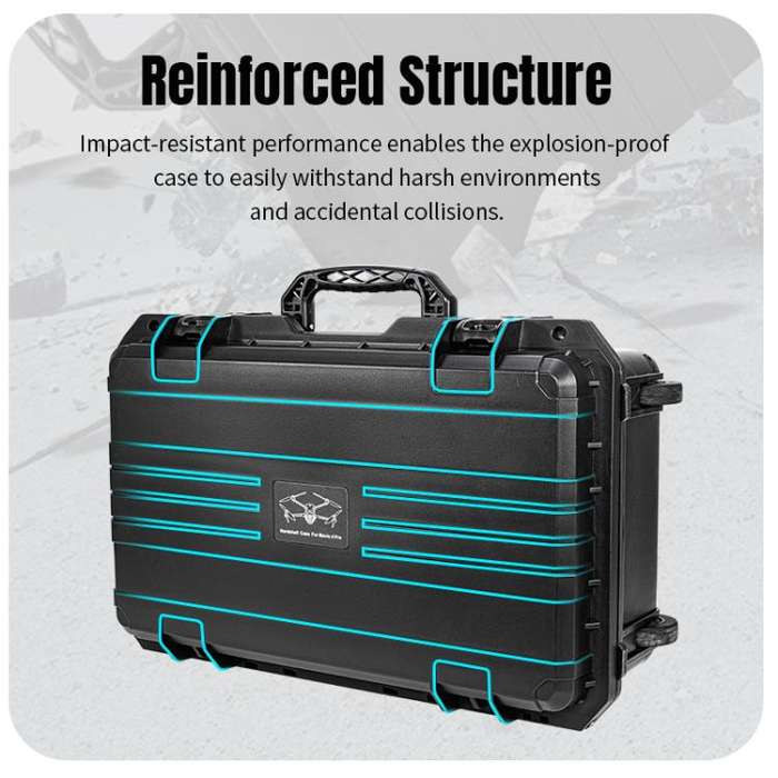 Portable Box Sealed Waterproof Trolley Suitcase For DJI Mavic 4 Pro / Mavic 3 / Air 3 (Black)