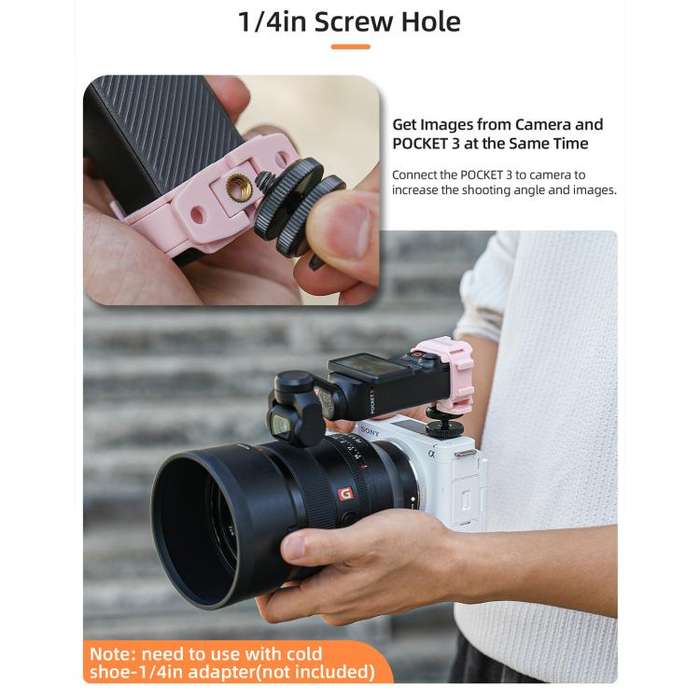 For DJI OSMO Pocket 3 Sunnylife Quick Release Adapter Mount Frame Two-Way Adapter Expansion Selfi...