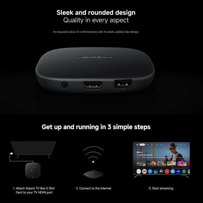 [HK Warehouse] Xiaomi TV Box S 3rd Gen 4K Ultra HD Google TV Smart TV Box Media Player, Quad-Core...