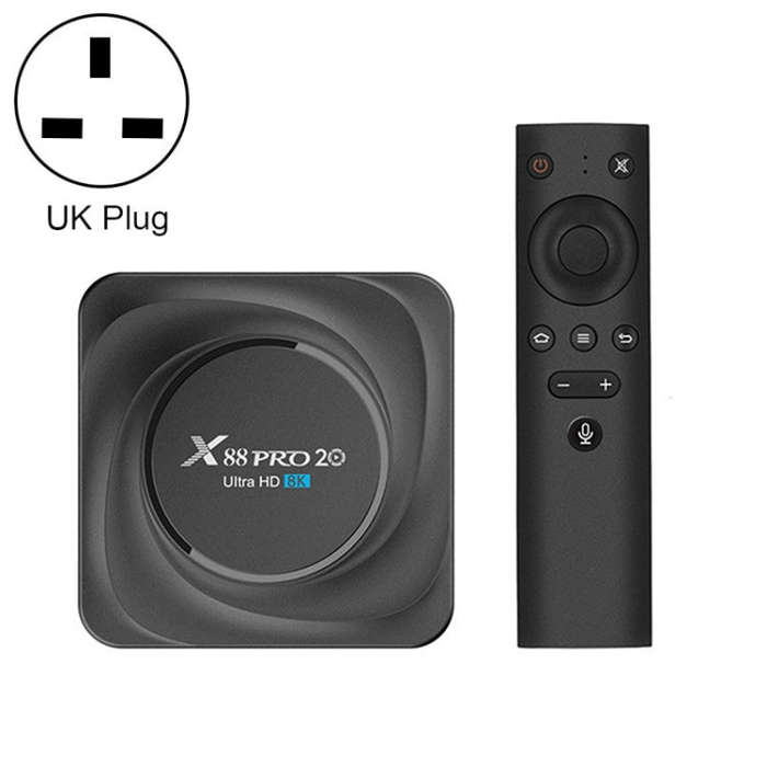 X88 Pro 20 4K Smart TV BOX Android 11.0 Media Player with Voice Remote Control, RK3566 Quad Core ...