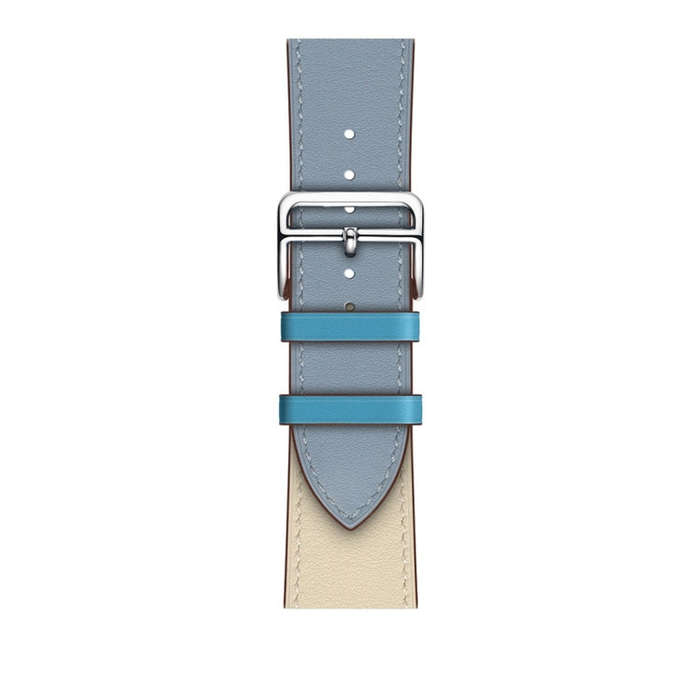 Two Color Single Loop Leather Wrist Strap Watch Band for Apple Watch Series 3 & 2 & 1 38mm, Color...