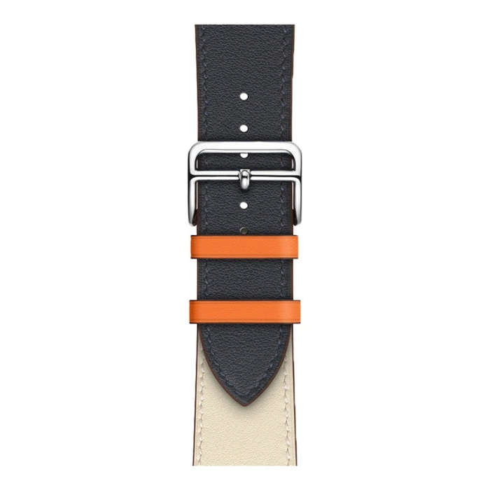 Two Color Single Loop Leather Wrist Strap Watch Band for Apple Watch Series 3 & 2 & 1 38mm, Color...