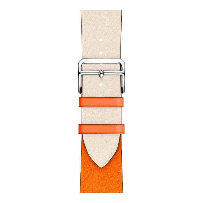 Two Color Single Loop Leather Wrist Strap Watch Band for Apple Watch Series 3 & 2 & 1 42mm, Color...