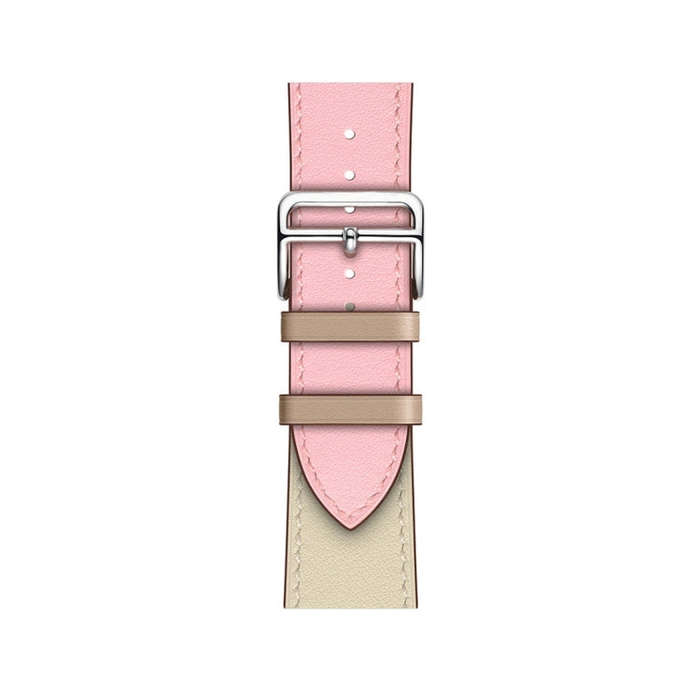 Two Color Single Loop Leather Wrist Strap Watch Band for Apple Watch Series 3 & 2 & 1 38mm, Color...