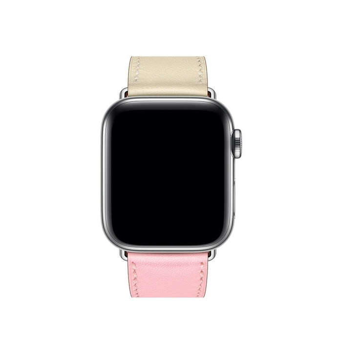 Two Color Single Loop Leather Wrist Strap Watch Band for Apple Watch Series 3 & 2 & 1 42mm, Color...