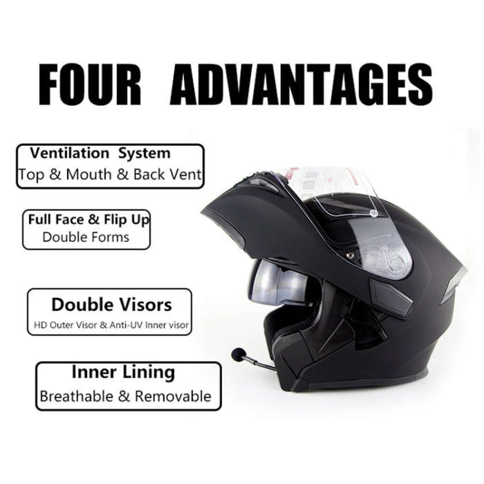 Soman 955 Skyeye Motorcycle Full / Open Face Bluetooth Helmet Headset Full Face, Supports Answer ...