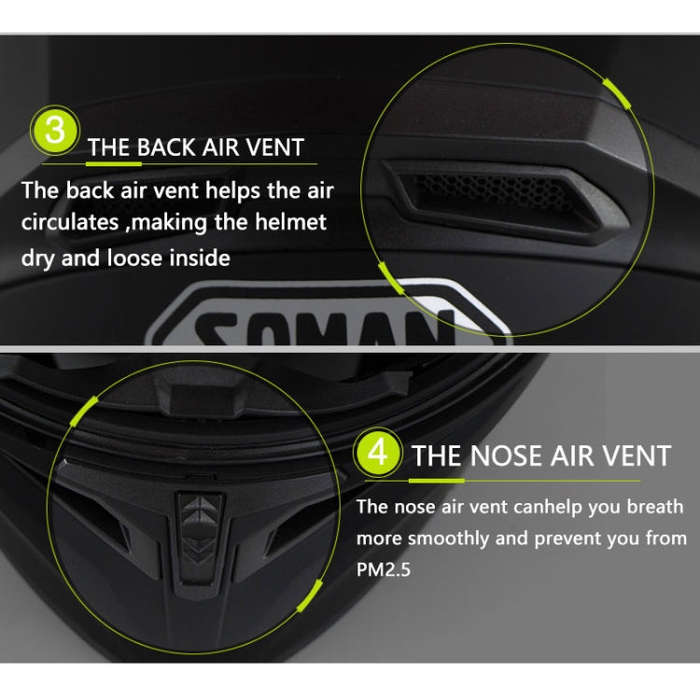 Soman 955 Skyeye Motorcycle Full / Open Face Bluetooth Helmet Headset Full Face, Supports Answer ...