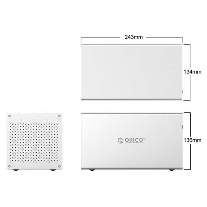 ORICO Honeycomb Series WS400C3 SATA 3.5 inch USB-C / Type-C 4 Bays Aluminum Alloy HDD / SSD Enclo...