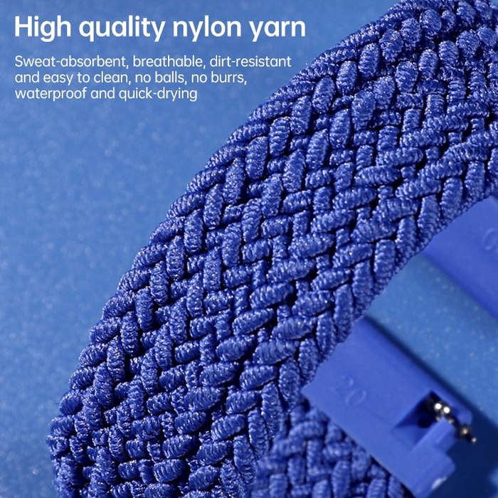 22mm Universal Nylon Weave Watch Band (Blue to white)