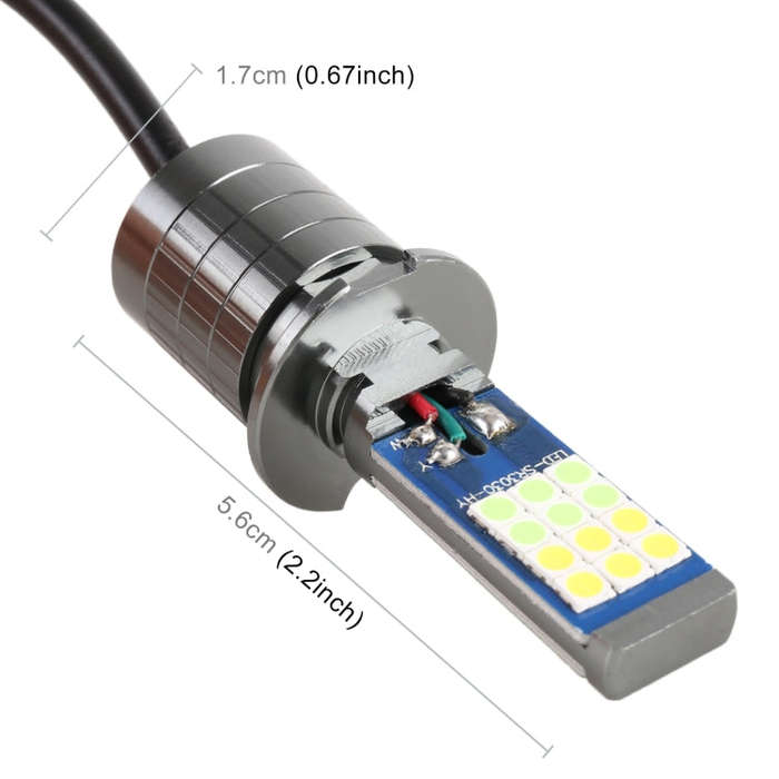 H3 2 PCS DC12-24V / 10.5W Car Double Colors Fog Lights with 24LEDs SMD-3030 & Constant Current, B...